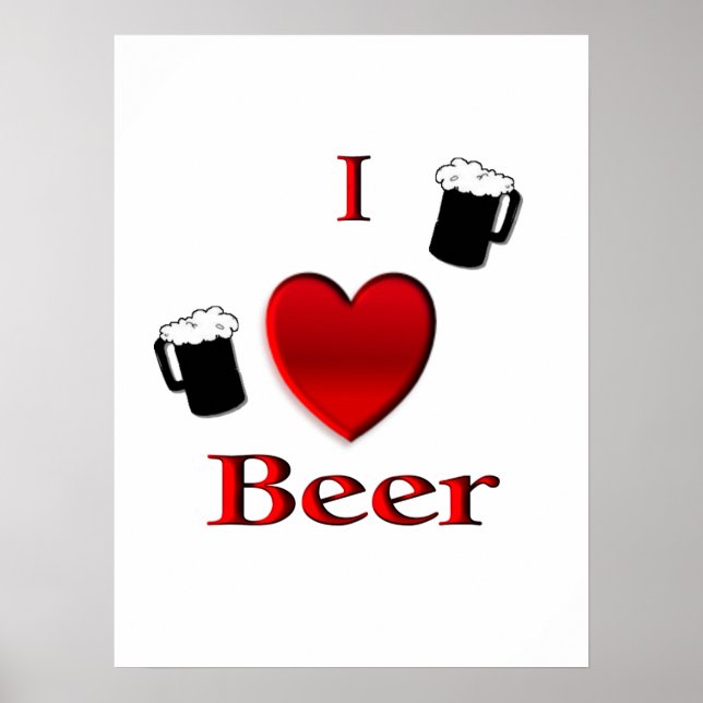 Poster Eu Amo Design de Cerveja (Frente)