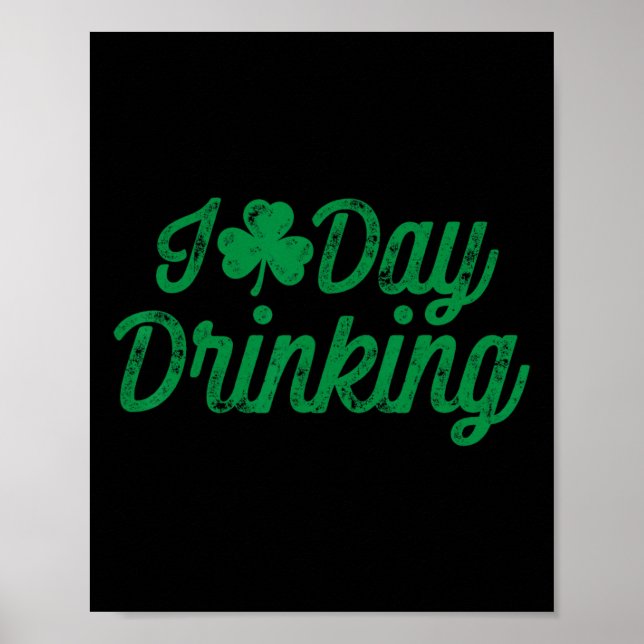 Poster Eu Amo Dia de Bebida St Patricks Dia Homens Mulher (Frente)
