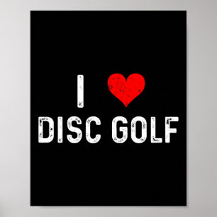 Poster Eu Amo Disc Golf - Coração - Golfista Angustiado G