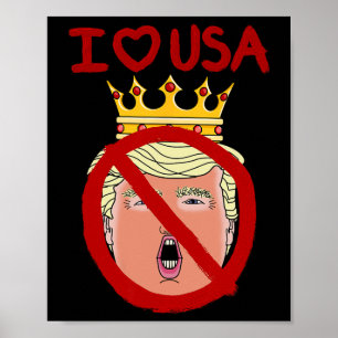 Poster Eu Amo EUA Anti Trump