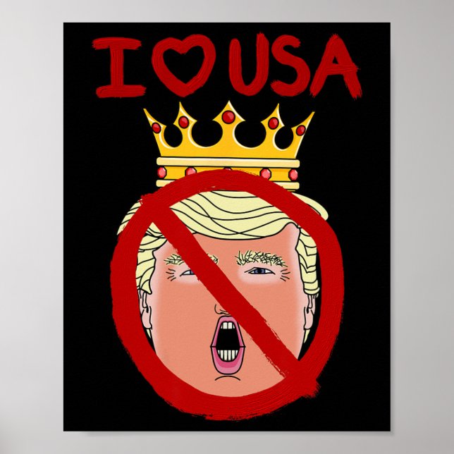 Poster Eu Amo EUA Anti Trump (Frente)