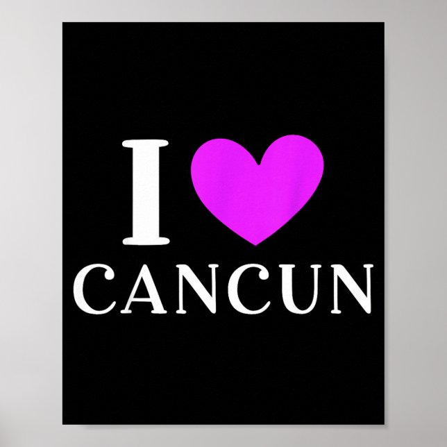 Poster Eu Amo Férias no Cancun México (Frente)