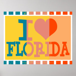 Pôster Eu amo Florida - pop art