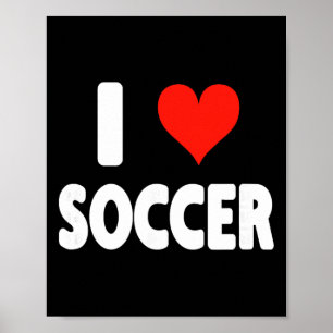 Poster Eu Amo Futebol Coração Futebol Campo de Futebol Ca