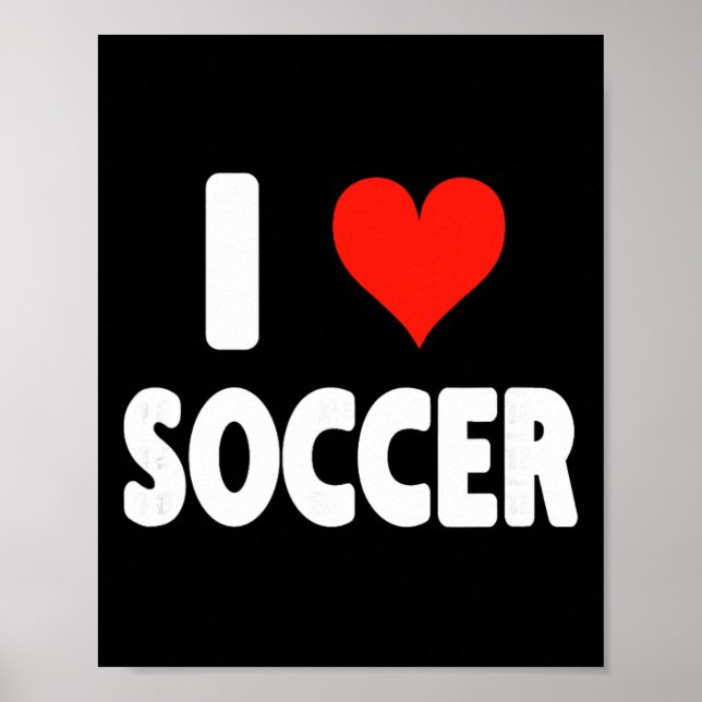 Poster Eu Amo Futebol Coração Futebol Campo de Futebol Ca (Frente)