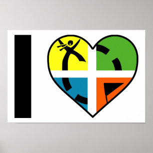 Pôster Eu Amo Geocaching Cartaz Divertido