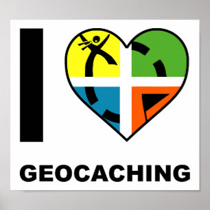 Pôster Eu Amo Geocaching Cartaz Divertido