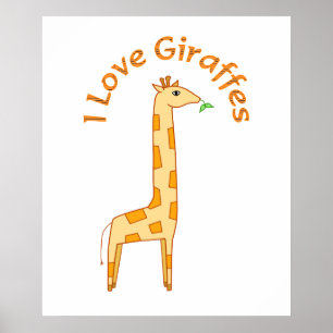 Pôster Eu amo girafas