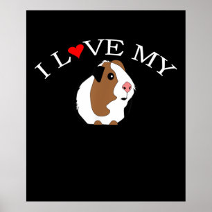 Poster Eu Amo Guiné Pig   Amantes De Suínos Guiné