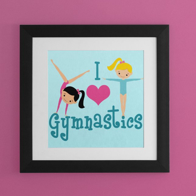 Poster Eu Amo Gymnast Bonito De Ginástica (Criador carregado)
