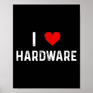 Poster Eu Amo Hardware - Coração Pc Gamer Jogos Construir