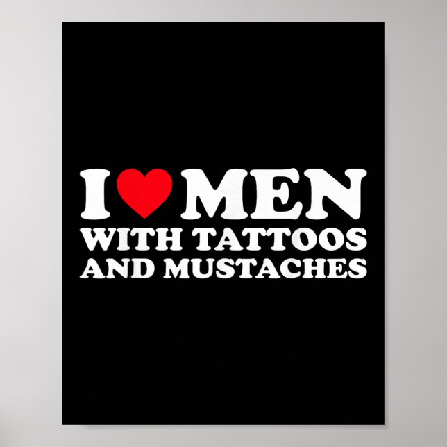 Poster Eu Amo Homens Com Tatuagens E Cachorros (Frente)