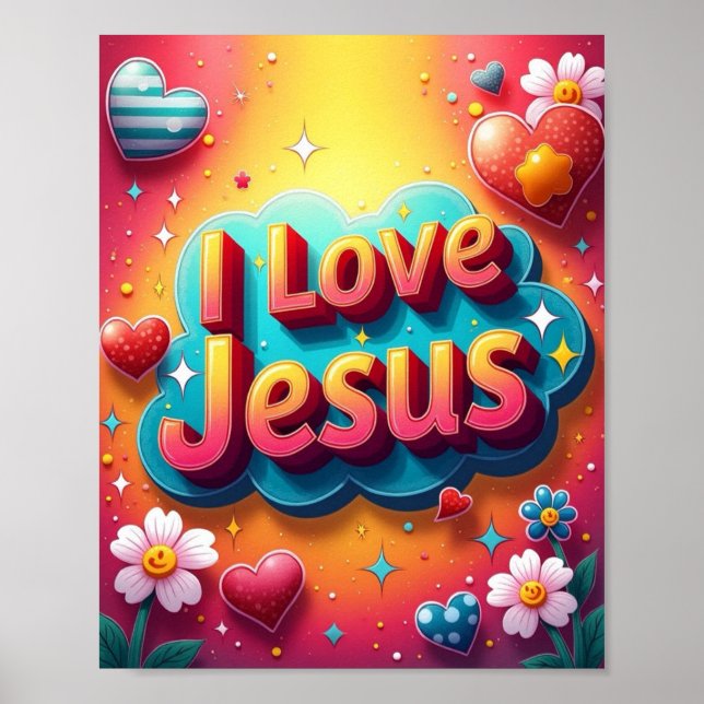 Poster Eu amo Jesus (Frente)