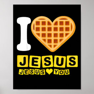 Poster Eu Amo Jesus Coração de Waffle