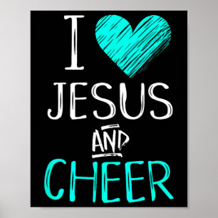 Poster Eu Amo Jesus E Aplaudo Liderança Cristã de Cheer E