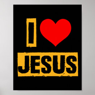 Poster Eu Amo Jesus Roupa de Casal Romântico de São Valen