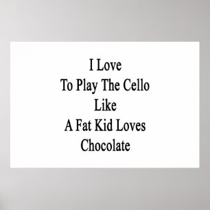 Pôster Eu amo jogar o violoncelo como amores Choc de um