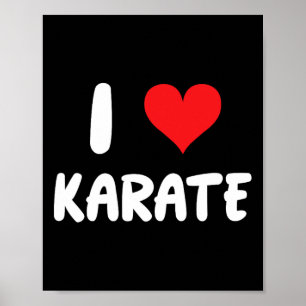Poster Eu Amo Karatê - Coração - Artes Marciais