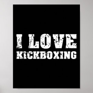 Poster Eu Amo Kickboxing Academia Fitness Para Homens Mul