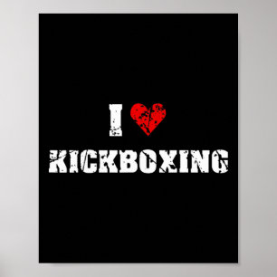 Poster Eu Amo Kickboxing Academia Fitness Para Homens Mul