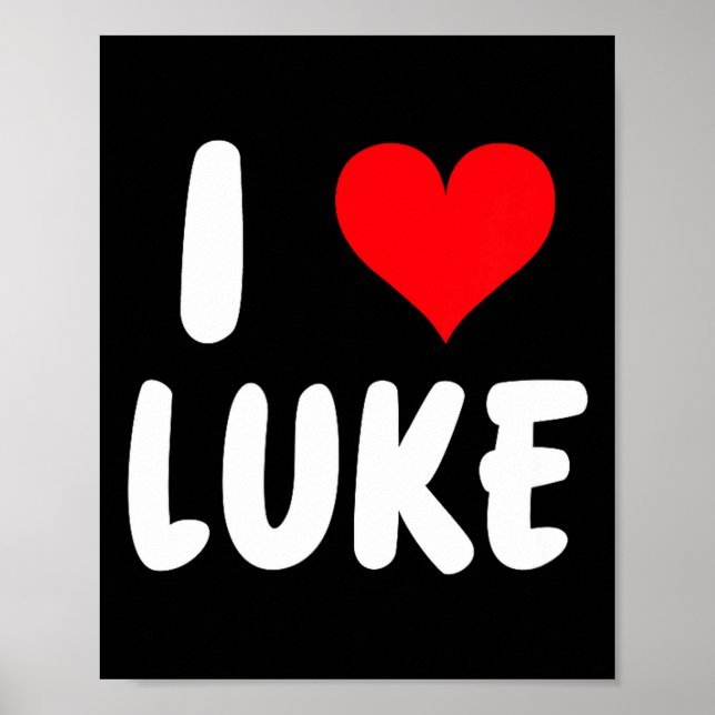 Poster Eu Amo Luke - Coração - Nome  (Frente)