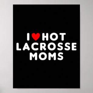 Poster Eu Amo Mães De Lacrosse Quente Coração Vermelho En