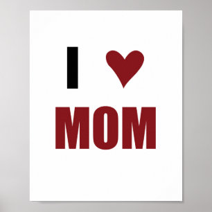 Poster Eu Amo Mamãe (tamanho padrão de moldura)