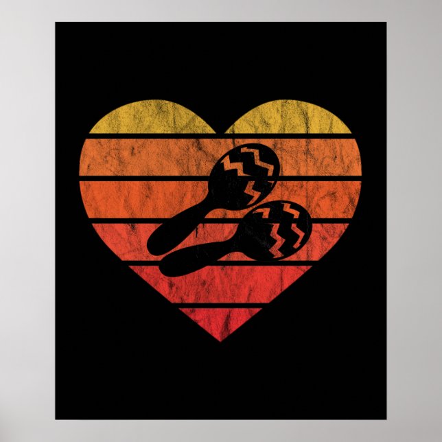 Poster Eu Amo Maracas Cubanas Percussion (Frente)