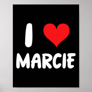 Poster Eu Amo Marcie - Coração - Nome