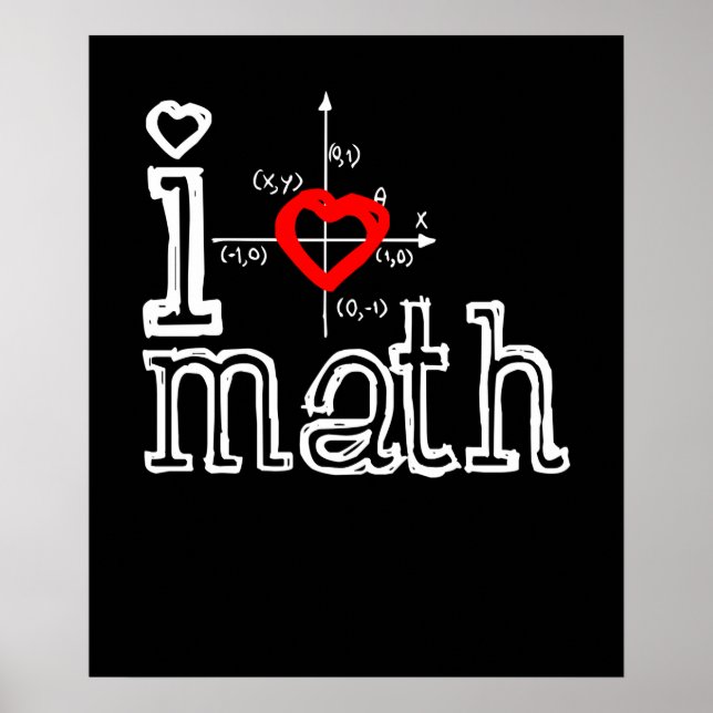 Poster Eu Amo Matemática I Coração Matemática (Frente)