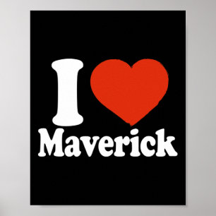 Poster Eu Amo Maverick, Eu Adoro Maverick, Coração Vermel