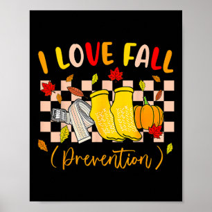 Poster Eu Amo Meias de Prevenção de Quedas Dia de Ação de