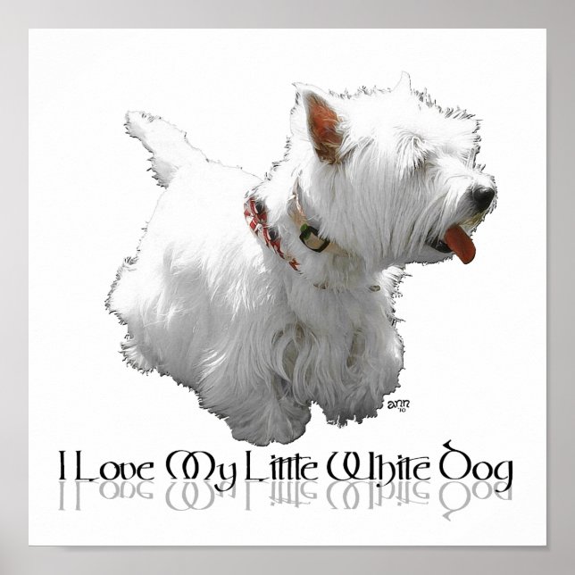 Pôster Eu Amo Meu Cachorrinho Branco - Westie (Frente)