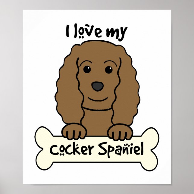 Poster Eu Amo Meu Cocker Spaniel (Frente)