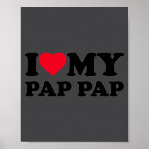 Poster Eu Amo Meu Coração Pap-pap Vovô Família Pappap Lon