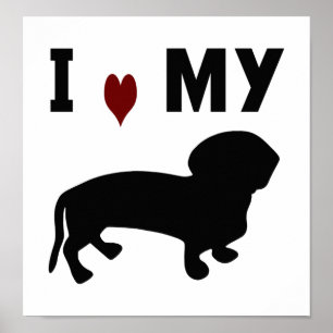 Pôster Eu Amo Meu Dachshund