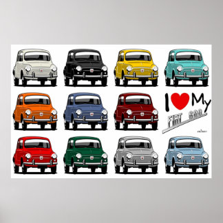 Poster Eu amo meu Fiat 600