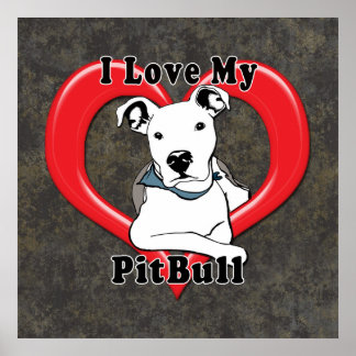 Poster Eu amo meu logotipo PitBull