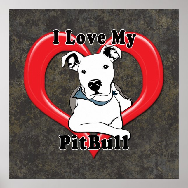 Poster Eu amo meu logotipo PitBull (Frente)
