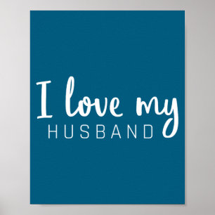 Poster Eu amo meu marido aniversário conjunto de casal ro