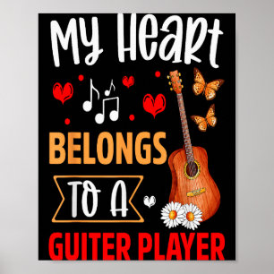Poster Eu Amo Meu Marido Tocador de Guitarra Presentes pa