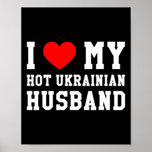 Poster Eu Amo Meu Marido Ucraniano Quente Coração Vermelh