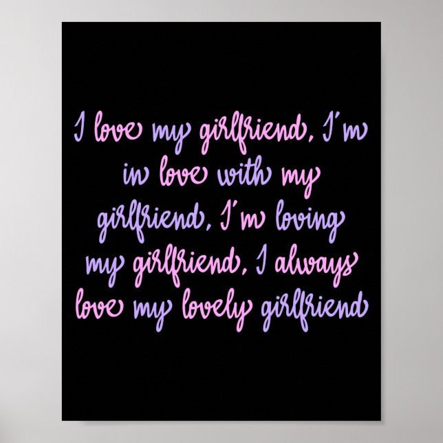 Poster Eu Amo Meu Namorada Personalizado (Frente)