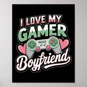 Poster Eu Amo Meu Namorado Gamer Coração de São Valentim