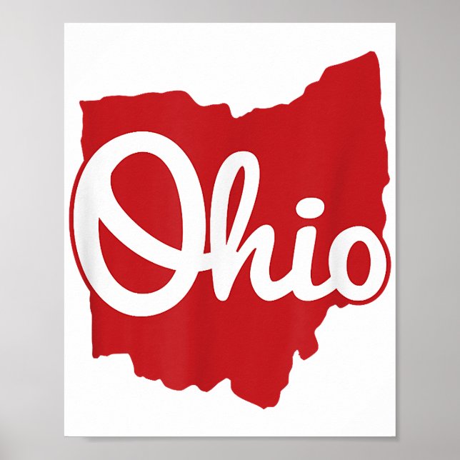 Poster Eu Amo Meu Ohio Home Script Ohio (Frente)