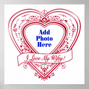Pôster Eu amo meu Wifey! - Corações do vermelho da foto