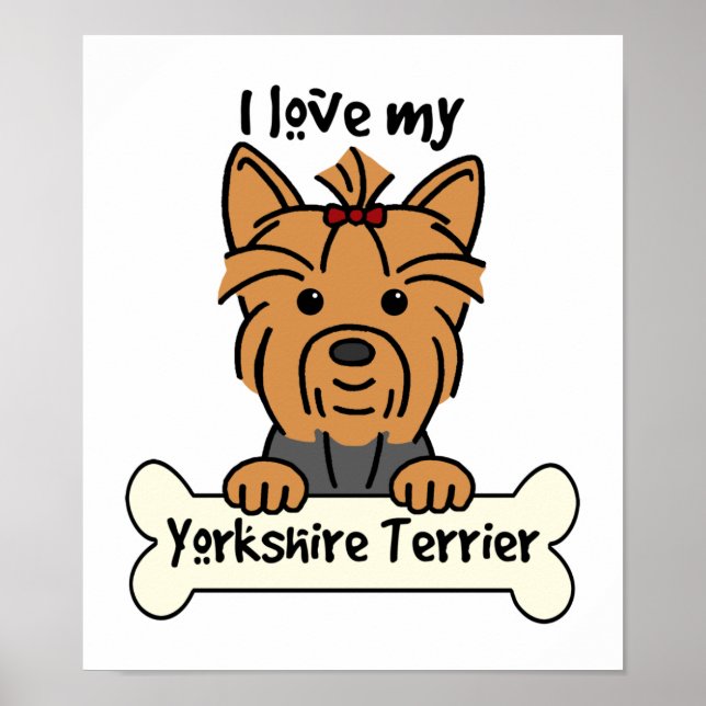 Poster Eu Amo Meu Yorkshire Terrier (Frente)