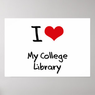 Poster Eu amo minha biblioteca de faculdade