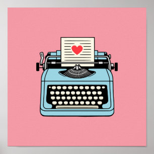 Poster Eu amo minha máquina de escrever