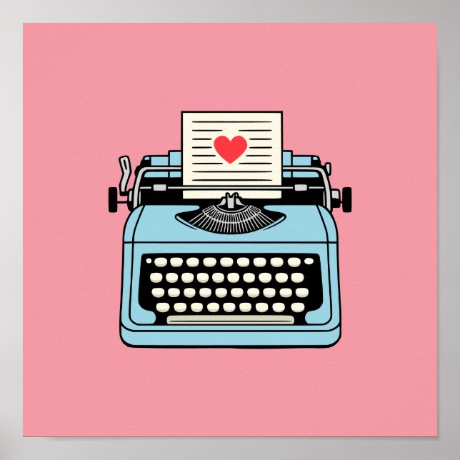 Poster Eu amo minha máquina de escrever (Frente)
